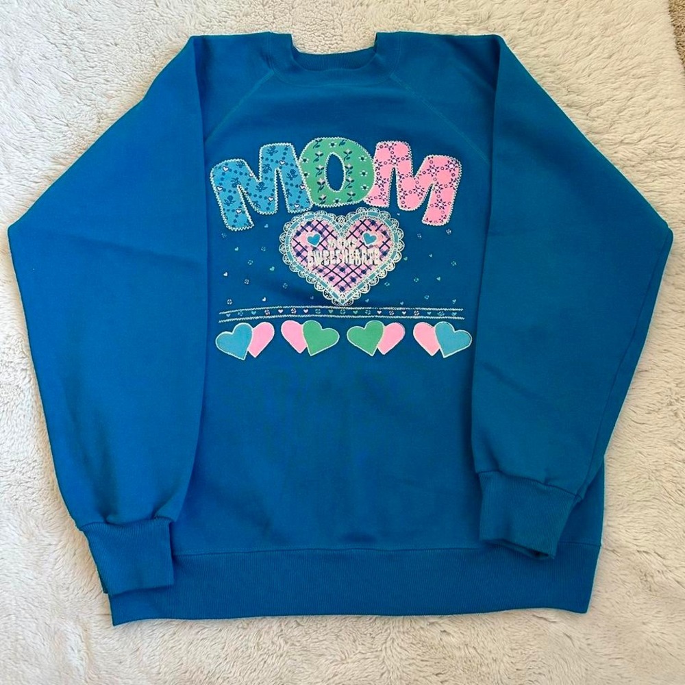 Vintage Mom Teal Hanes Sweatshirt, Size XL ( great condition) #grandmacore